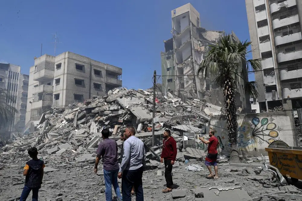 Aftermath of Israeli airstrike in Gaza, May 2025