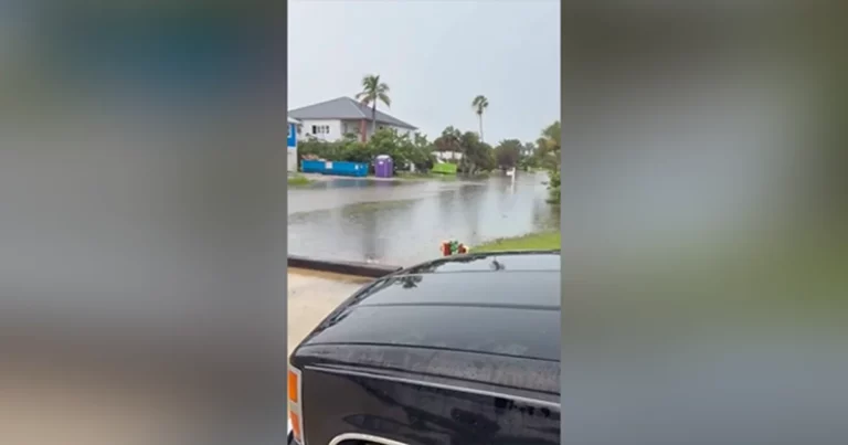 Flash flooding in Sanibel prompts warnings for drivers after heavy rain Sunday morning.